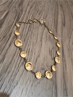 Jones New York Gold Textured Disc Link Necklace